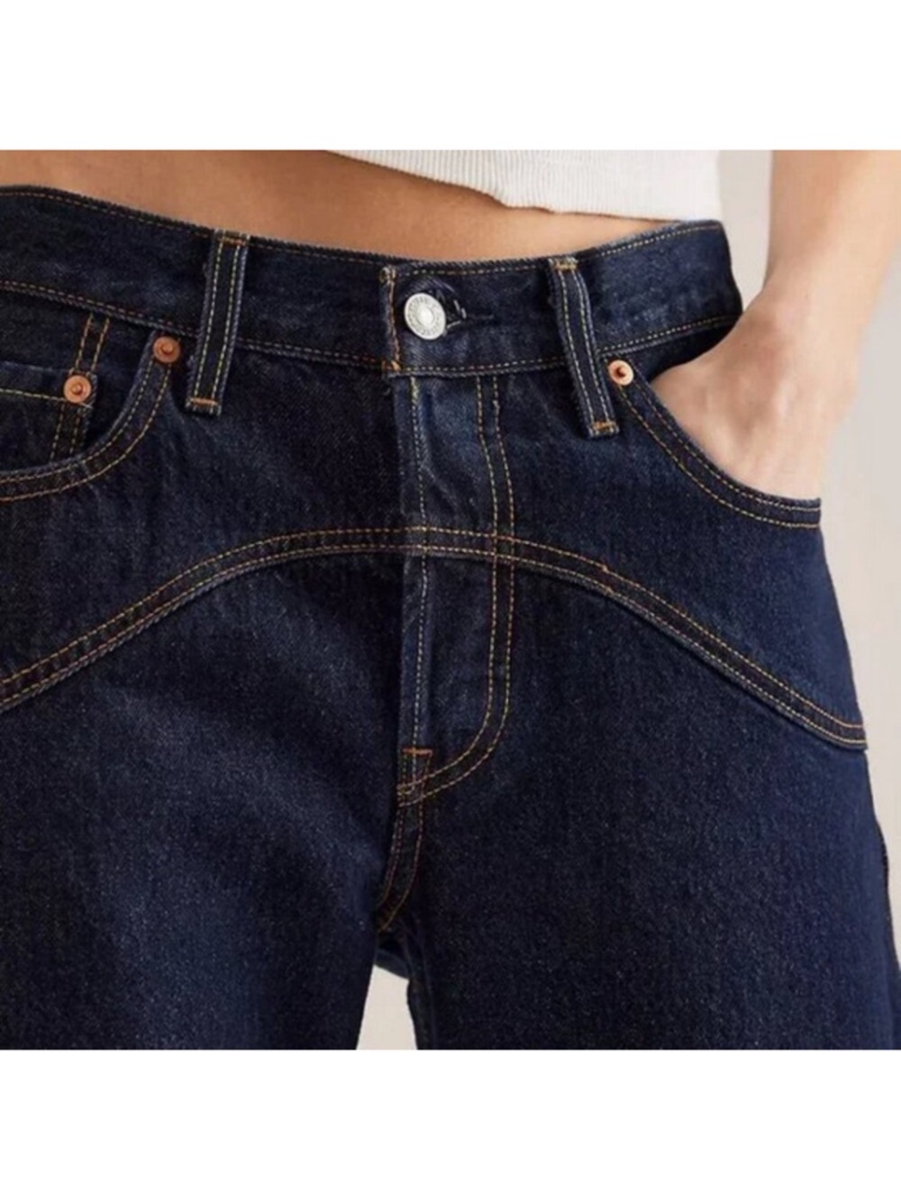 Levi's 501 90’s Western Jeans Dark Indigo Wash in Deep Breathe Size 27x30 NWT - Picture 6 of 10